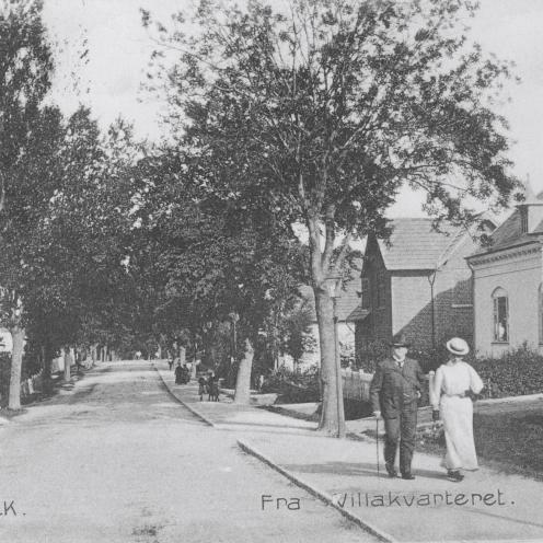 Sort-hvid foto af Villakvarteret.